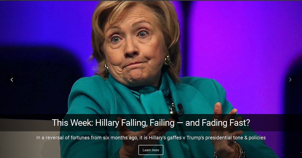 Hillary falls. Hillary Clinton is falling, failing — and now fading fast? Hillary's gaffes and health may sink her
