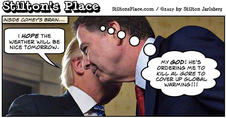 Inside James Comey's head cartoon