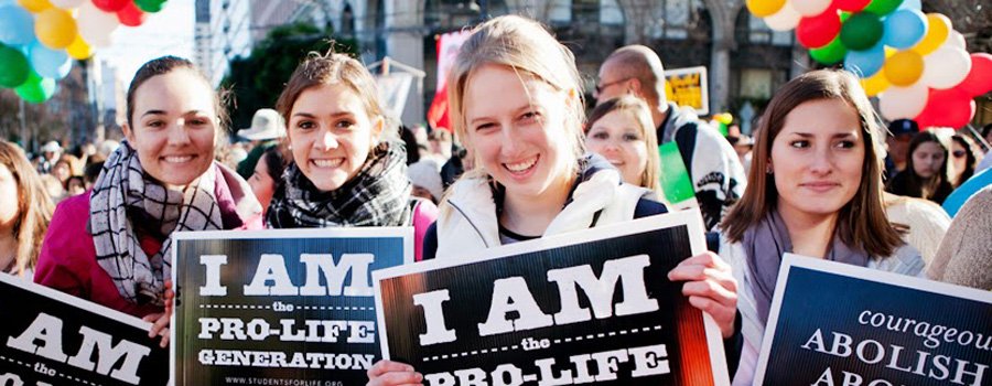 Pro-life women marching, the pro-life generation