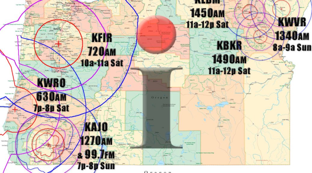 Coverage Map of I Spy Radio Show broadcast areas, as of November, 2018