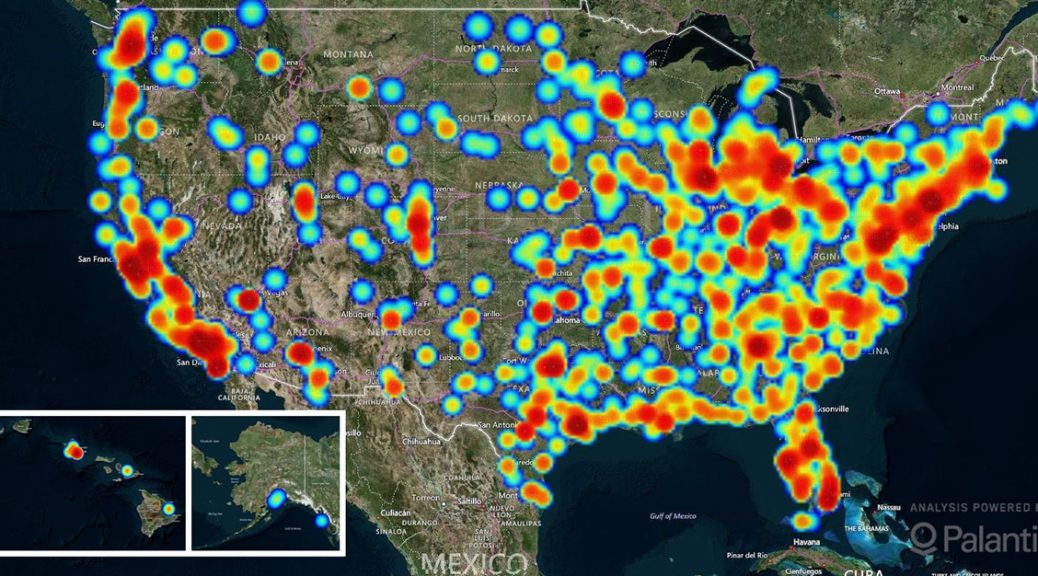 human trafficking heat map as of 2016 (via Polaris Project)